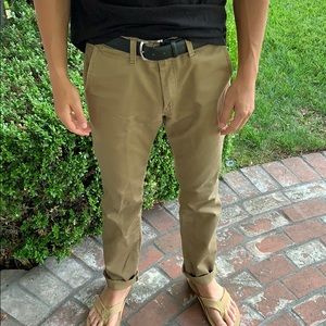 Vans Men’s Slim Fit Pants, Tan, Waist 32